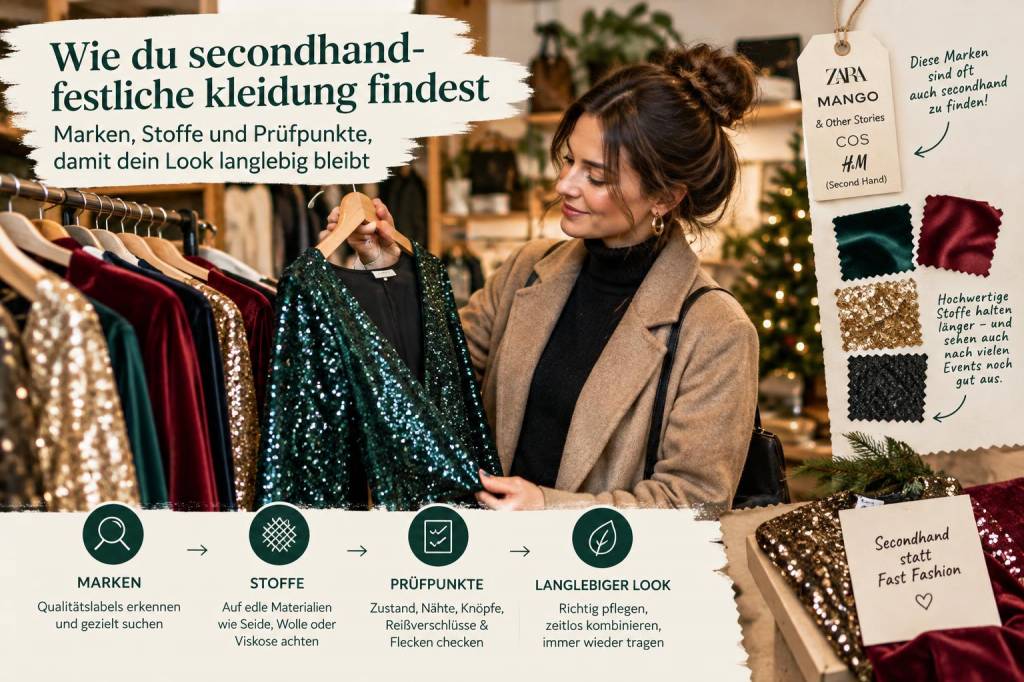 Wie du secondhand‑festliche kleidung findest: marken, stoffe und prüfpunkte, damit dein look langlebig bleibt