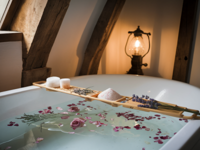 Wellness zuhause: entspannendes bad mit natürlichen zutaten, das wirklich wirkt